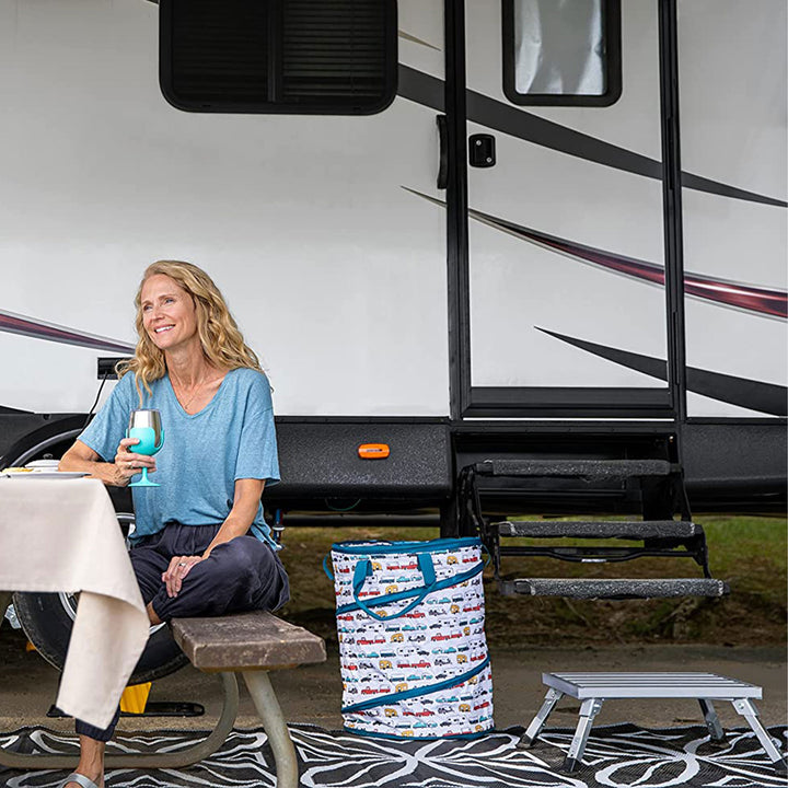 Camco 43677 Fixed Height Aluminum Platform Step Stool with Rubber Feet(Open Box)