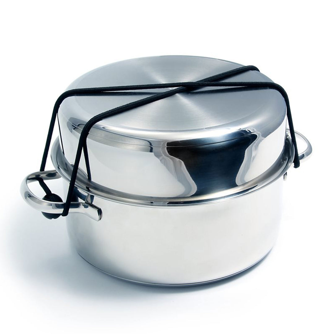7 Piece Stainless Steel Cookware Nesting Set w/Handle & Storage Strap (Open Box) - VMInnovations