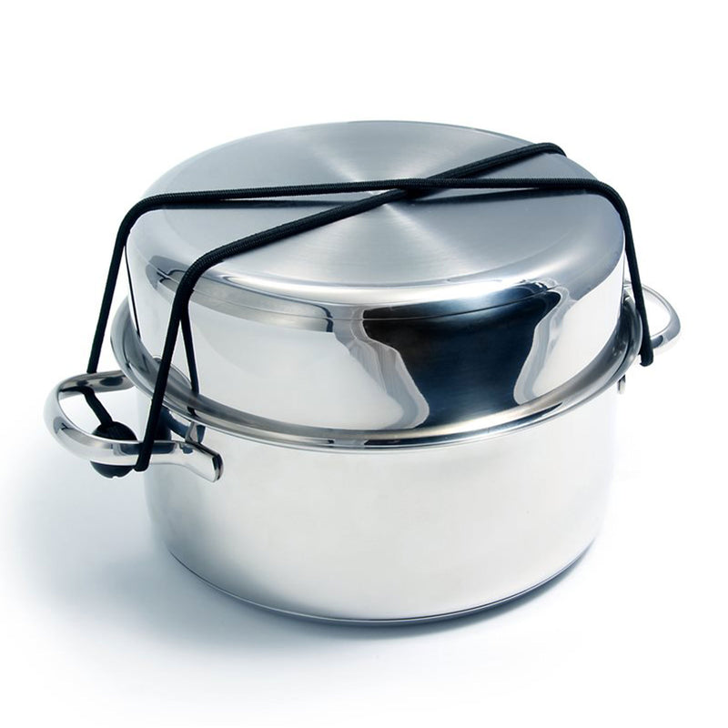 Camco 7 Piece Stainless Steel Cookware Nesting Pot Set w/Handle & Storage Strap