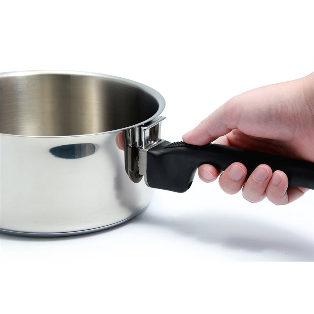 7 Piece Stainless Steel Cookware Nesting Set w/Handle & Storage Strap (Open Box) - VMInnovations