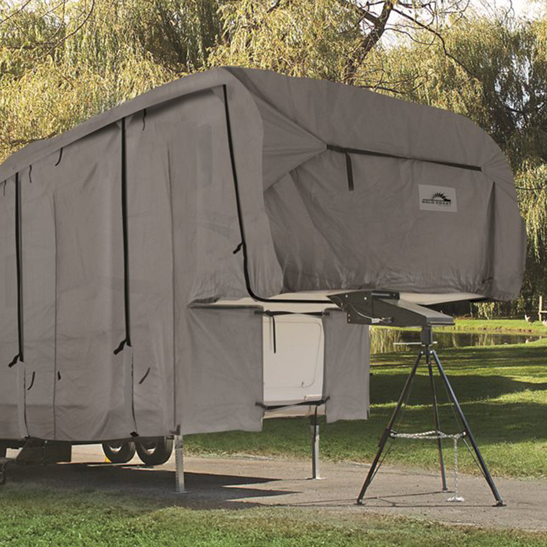 Camco 34-36' 5th Wheel RV Cover w/Zipper Doors & Covered Air Vents (Open Box) - VMInnovations