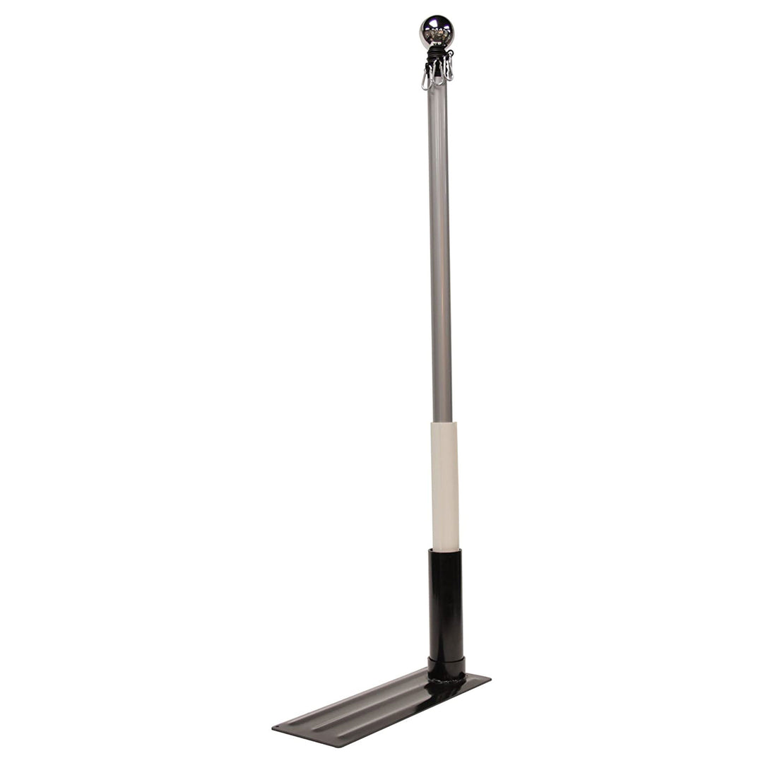 Camco 16ft Telescoping Fiberglass Flagpole w/Tire Anchored Flag Holder(Open Box)