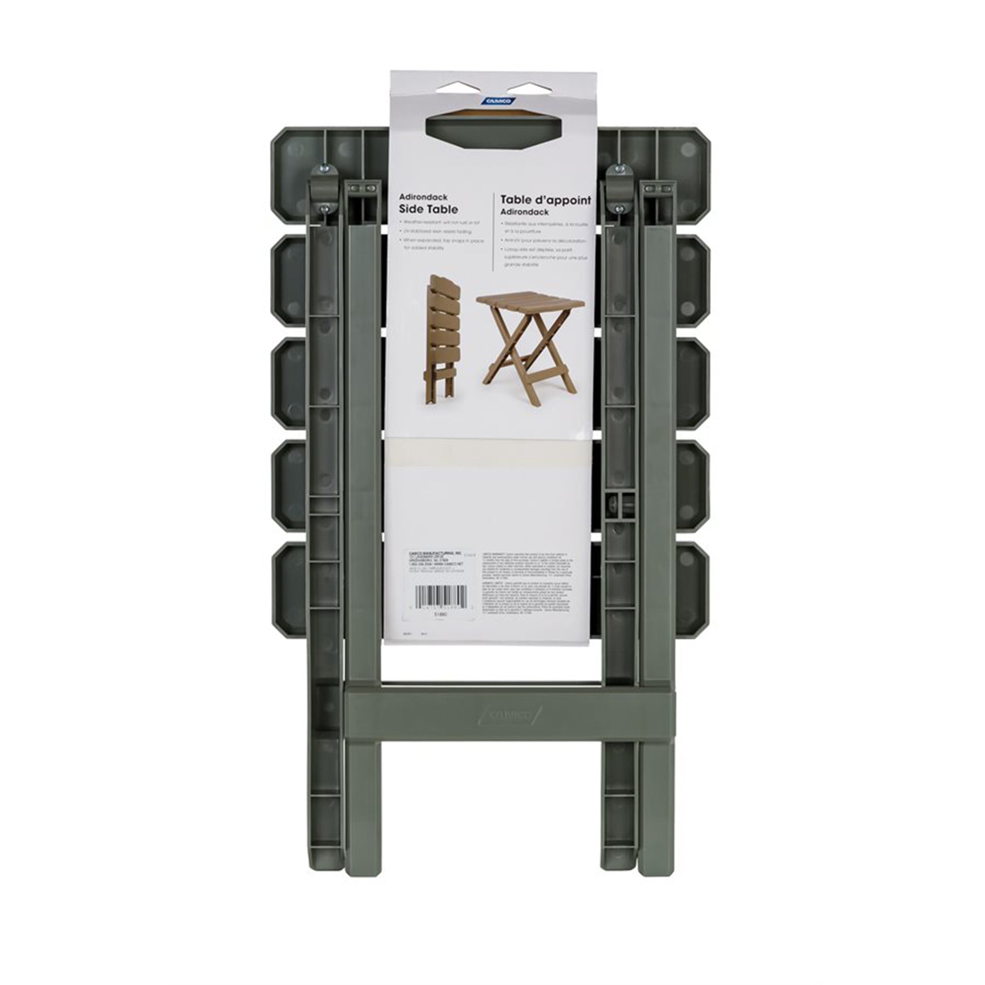 Camco Portable Outdoor Camping Small Plastic Folding Side Table, Sage (Used) - VMInnovations