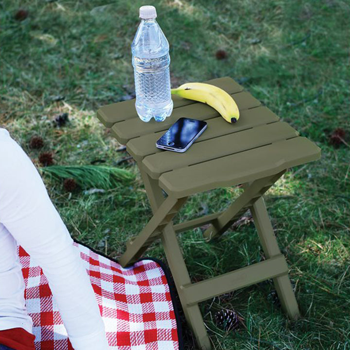 Camco Adirondack Portable Camping Small Plastic Folding Side Table (Open Box) - VMInnovations