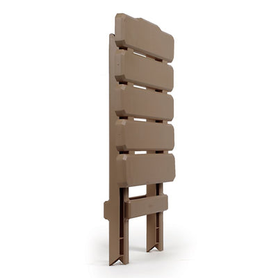 Camco Adirondack Portable Camping Plastic Folding Side Table, 2 Pack, Taupe - VMInnovations