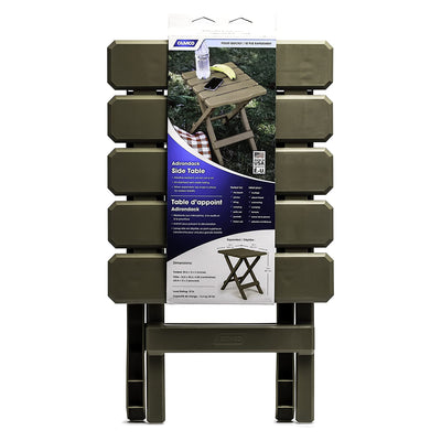 Camco Adirondack Portable Camping Plastic Folding Side Table, 2 Pack, Taupe - VMInnovations
