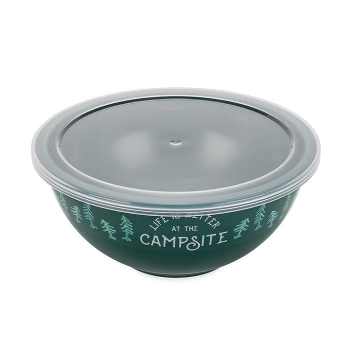 Camco Life is Better at The Campsite 8 Piece Melamine Nesting Bowl Set with Lids