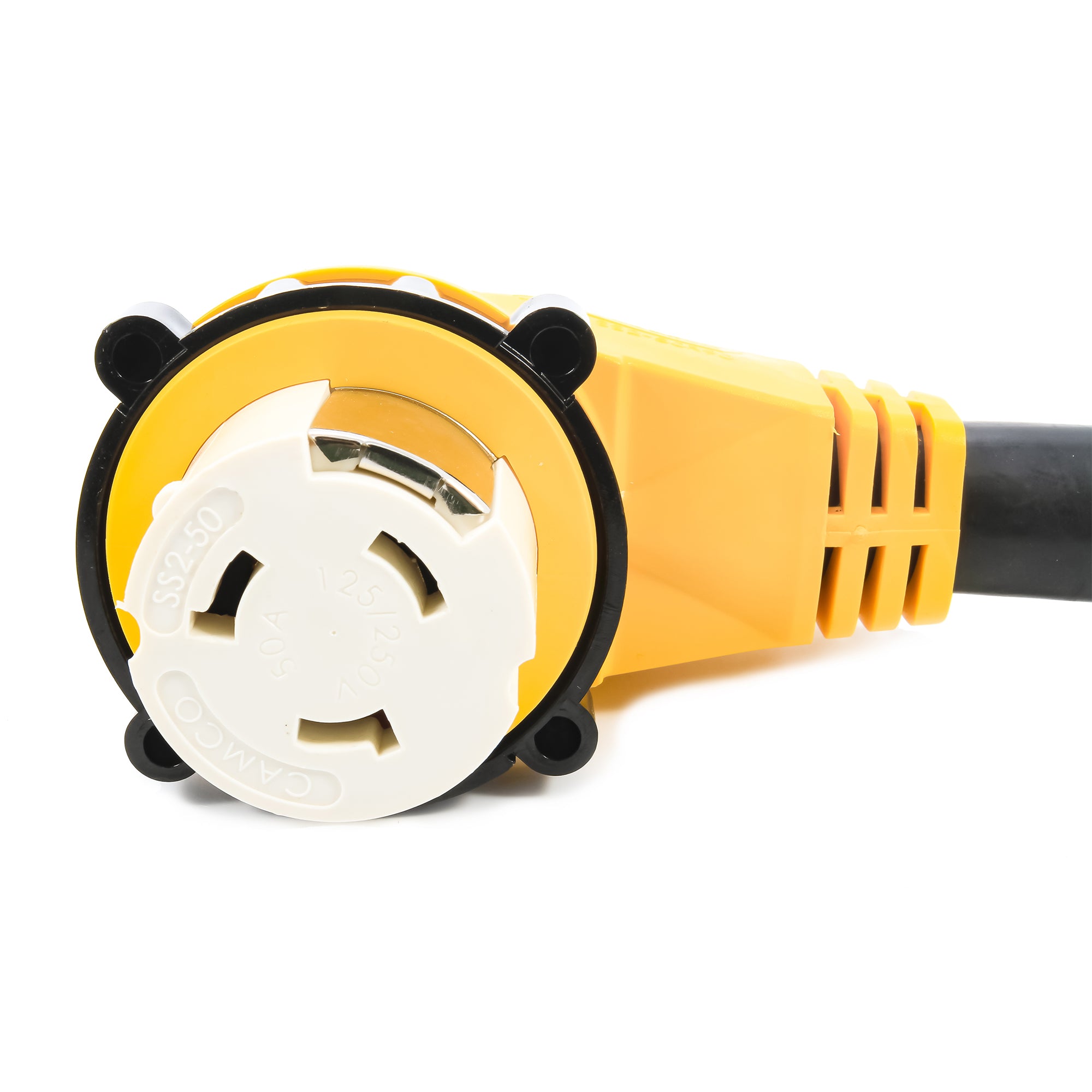 Camco Power 18" Dogbone Adapter w/50 Amp Locking Male & Female, Yellow(Open Box)