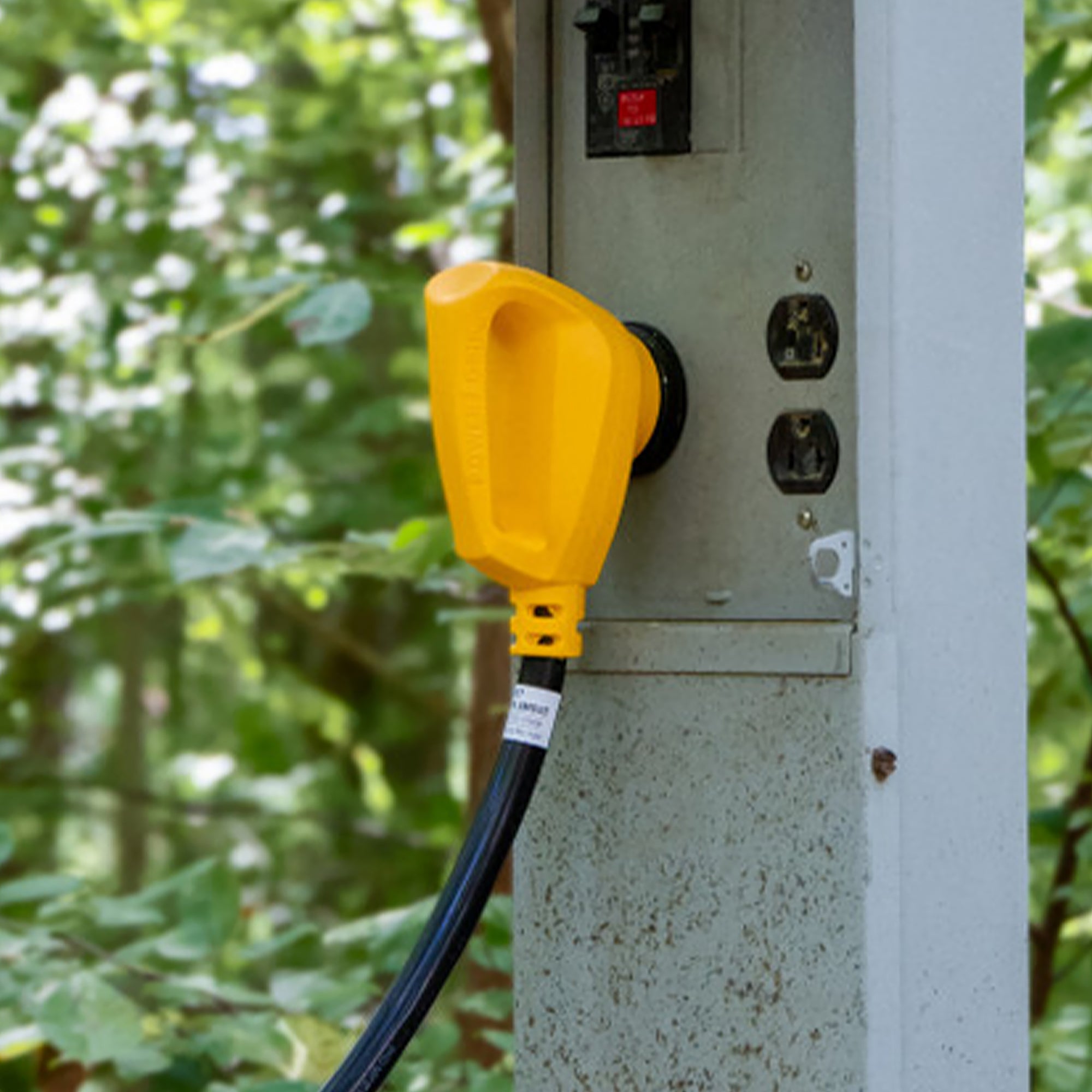 Camco Power 18" Dogbone Adapter w/50 Amp Locking Male & Female, Yellow(Open Box) - VMInnovations