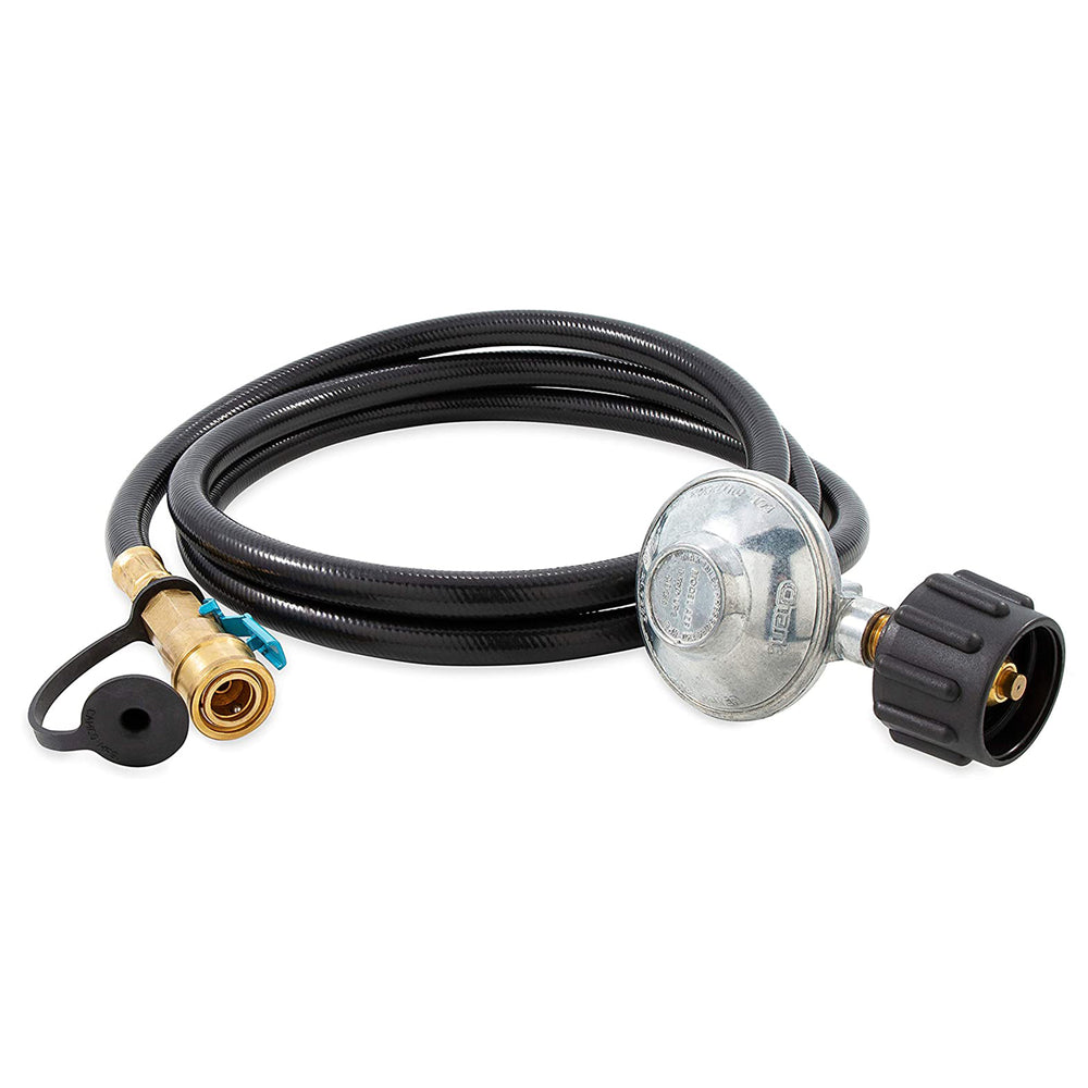 Camco Low Pressure Gas Regulator with 6' Propane Hose and Quick Connect Valve - VMInnovations