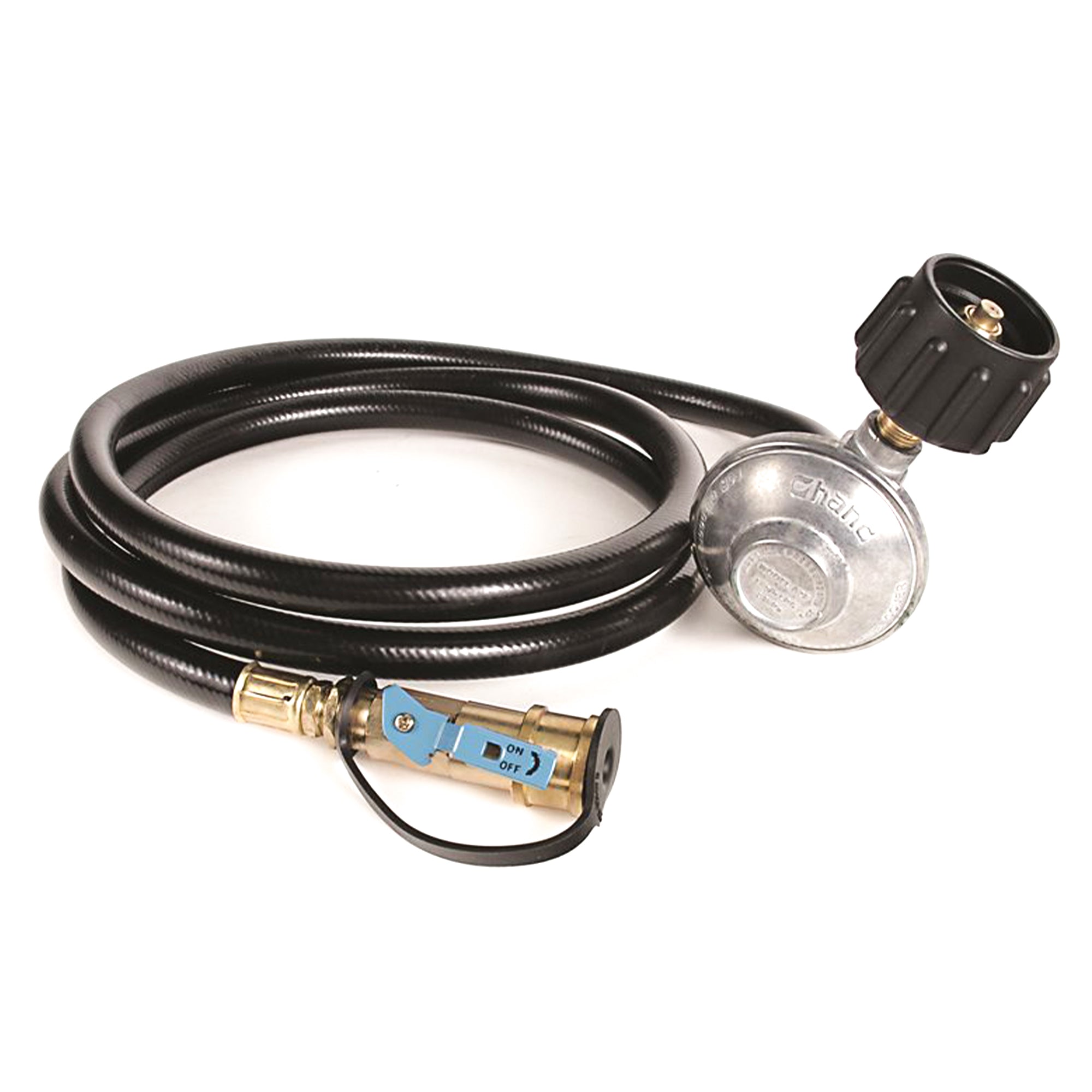 Camco Low Pressure Gas Regulator w/6' Propane Hose & Quick Valve (Open Box) - VMInnovations
