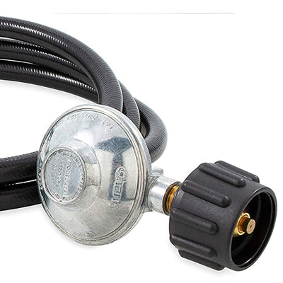 Camco Low Pressure Gas Regulator w/6' Propane Hose & Quick Valve (Open Box) - VMInnovations