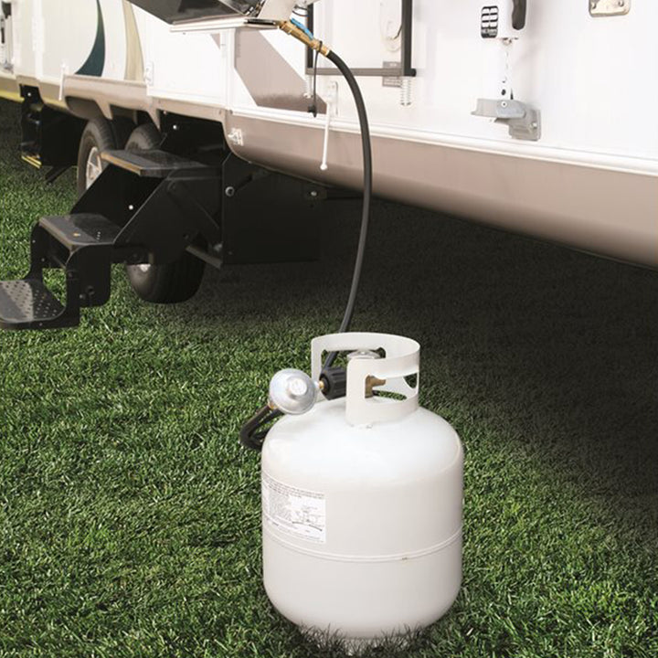 Camco Low Pressure Gas Regulator with 6' Propane Hose and Quick Connect Valve - VMInnovations