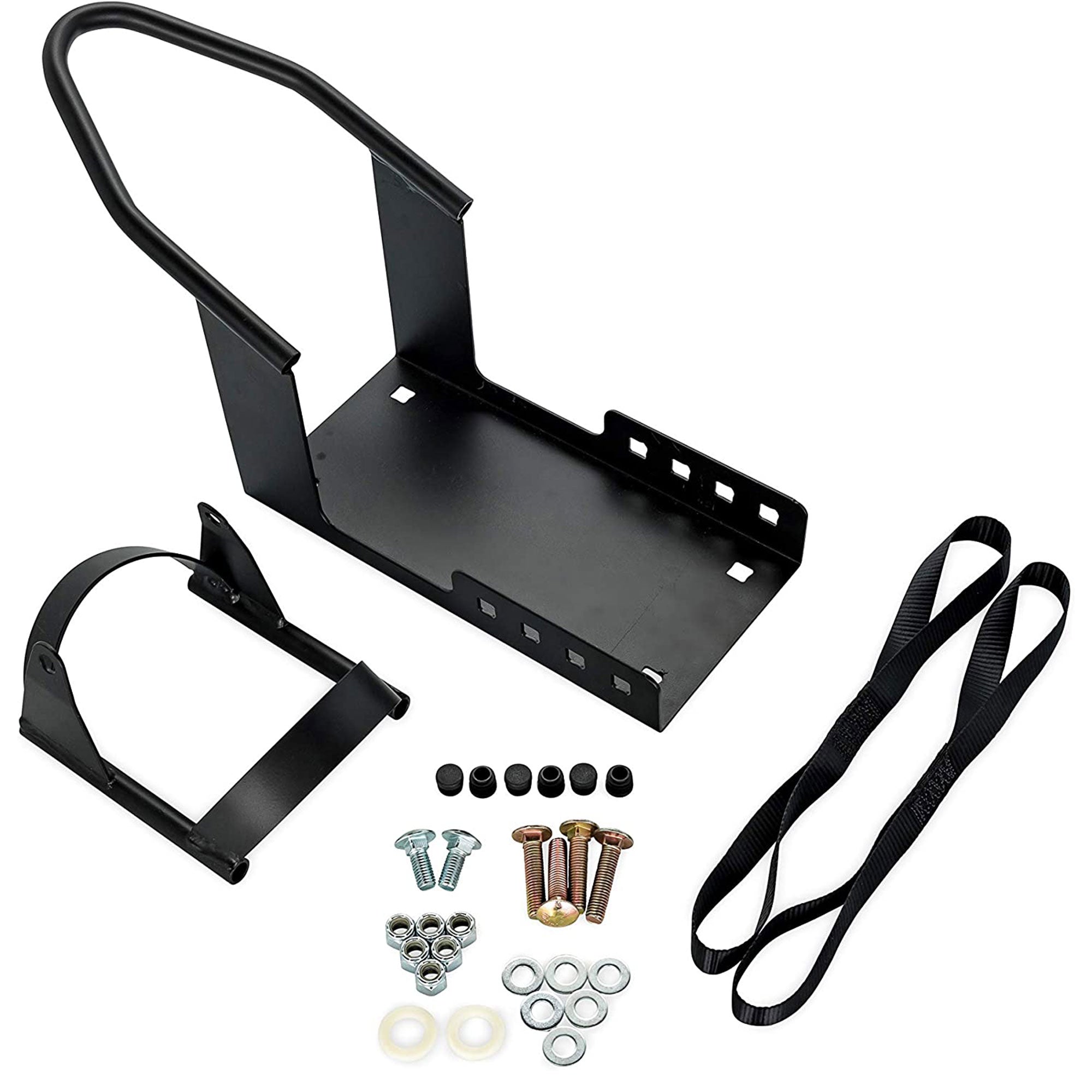 Camco Motorcycle Wheel Chock Mount w/Handlebar Straps & Universal Fit (Open Box) - VMInnovations