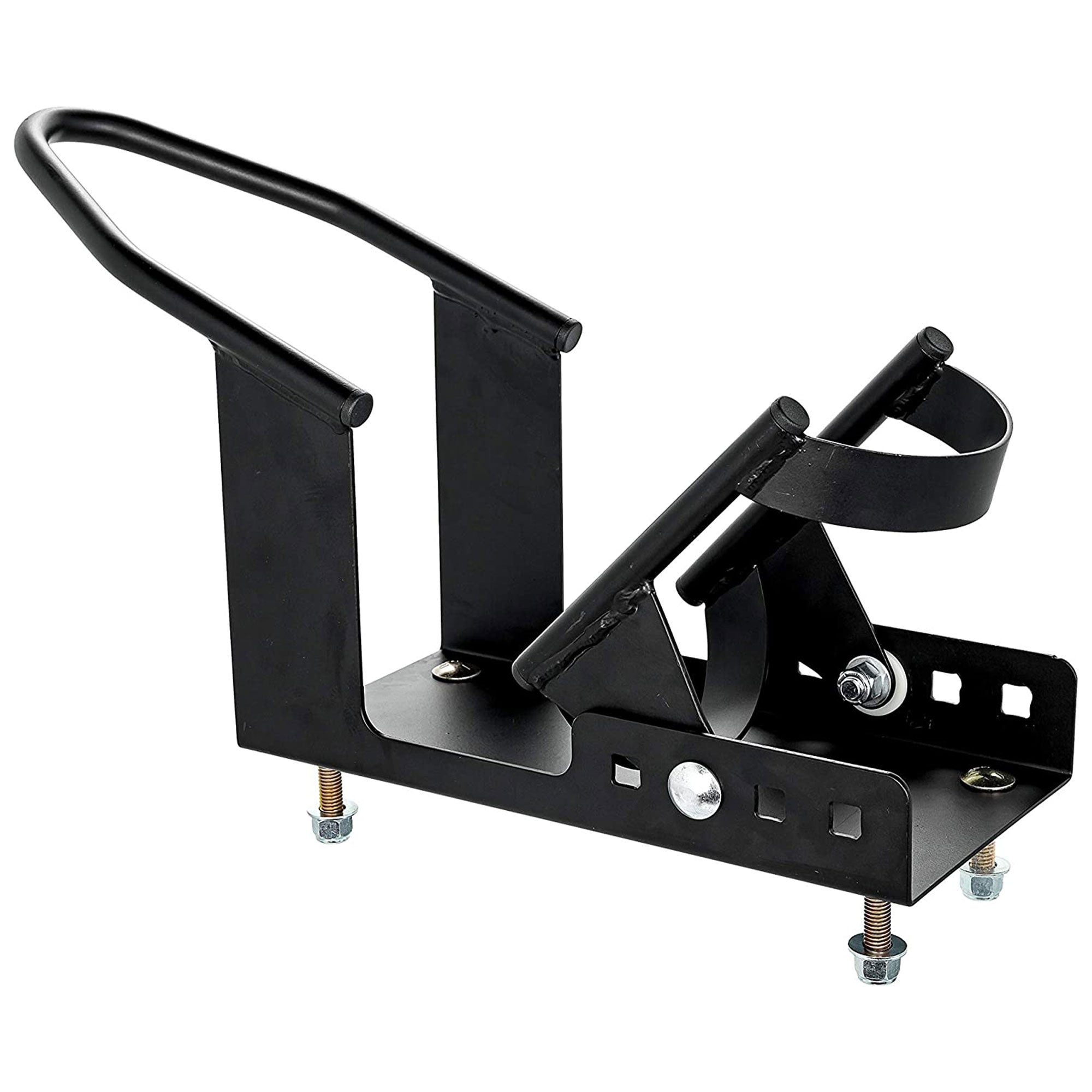 Camco Motorcycle Wheel Chock Mount w/Handlebar Straps & Universal Fit (Open Box) - VMInnovations