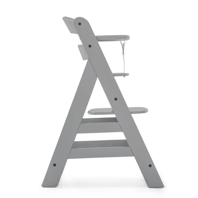 Hauck Alpha+ Wooden High Chair with Tray and Safety Bar, Grey