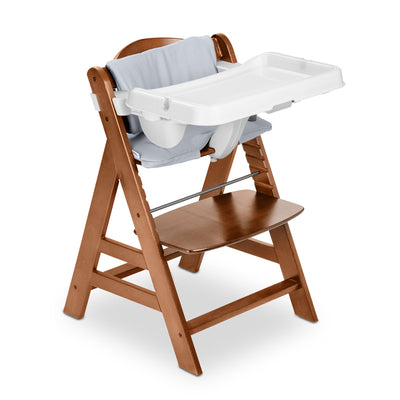 hauck Alpha+ Grow Along Walnut Wooden High Chair, Tray Table & Deluxe Cushion