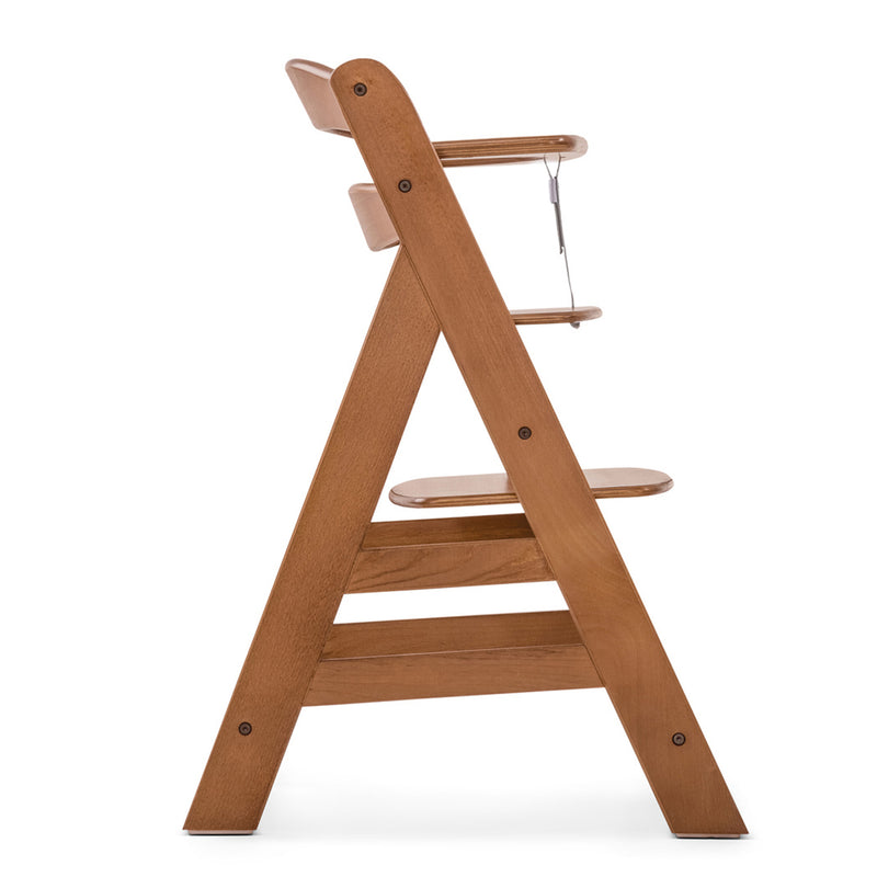 hauck AlphaPlus Grow Along Walnut Wooden High Chair, Tray Table & Deluxe Cushion