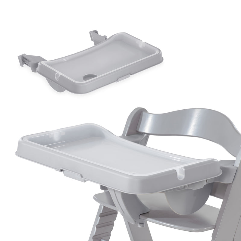 hauck Alpha+/Beta+ Wooden High Chair Tray Table & Deluxe Seat Cushion Pad, Grey