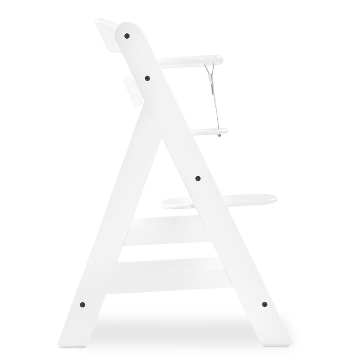 hauck AlphaPlus Grow Along White Wooden High Chair, Tray Table, & Grey Cushion