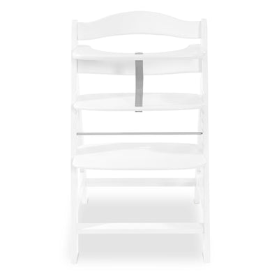 hauck AlphaPlus Grow Along White Wooden High Chair, Grey Tray Table, & Cushion