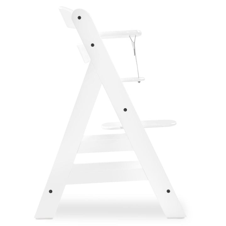 hauck Alpha+ Grow Along White Wooden High Chair, Grey Tray Table, & Cushion