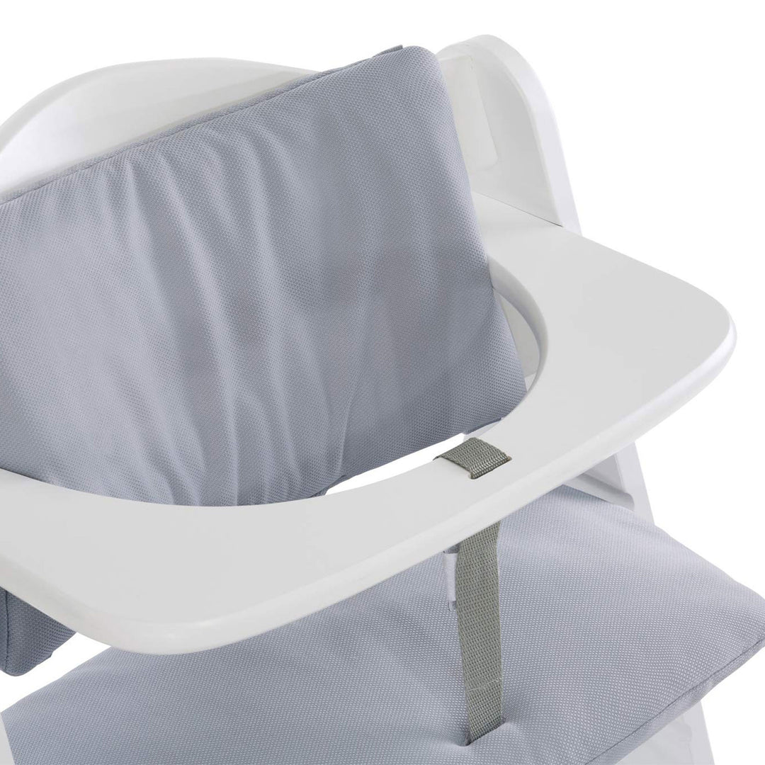 hauck Alpha+ Grow Along White Wooden High Chair, Grey Tray Table, & Cushion