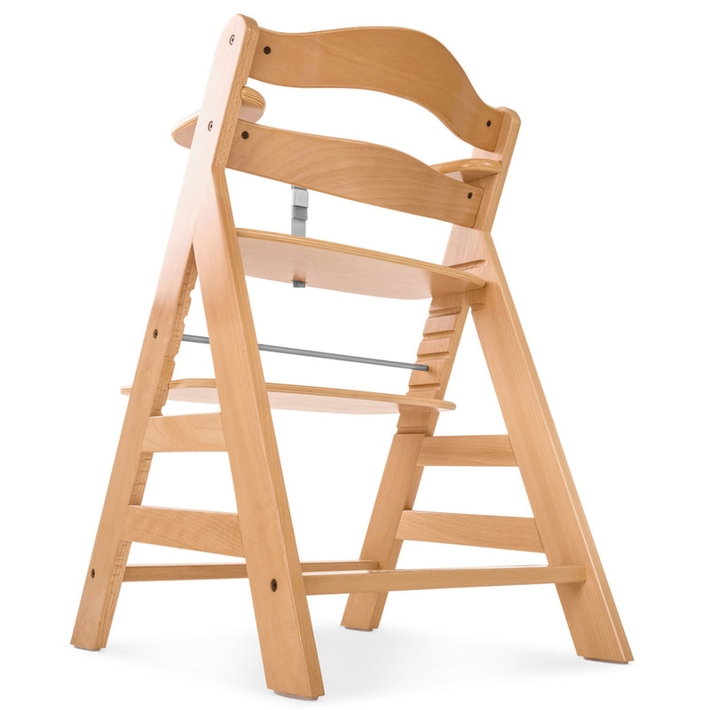 hauck AlphaPlus Grow Along Wooden High Chair w/White Tray Table & Grey Cushion