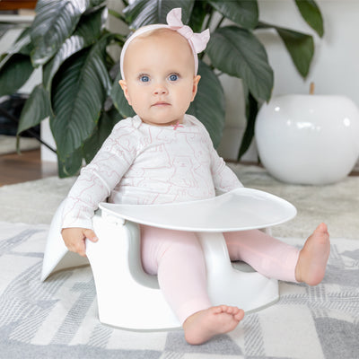Bumbo Sturdy Floor Seat LITE with Cushioned Seat and Safety Strap, Cool Grey - VMInnovations