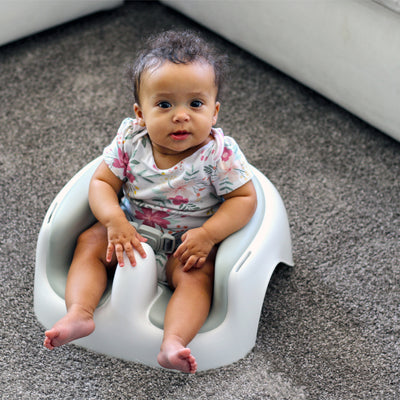 Bumbo Sturdy Floor Seat LITE with Cushioned Seat and Safety Strap, Cool Grey - VMInnovations