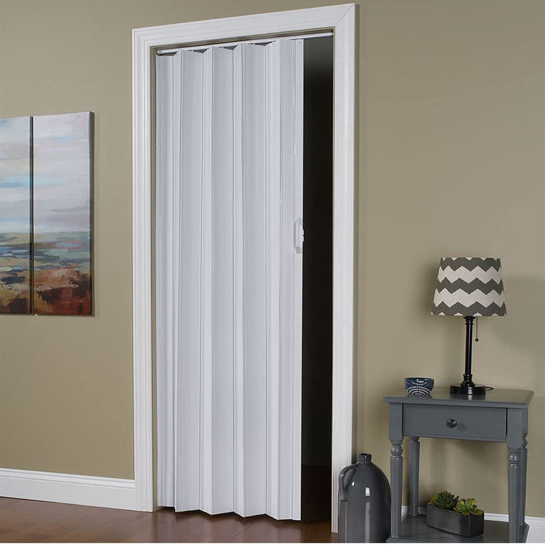 LTL Home Products Via 36"x80" Vinyl PVC Hinged Single Folding Door, White (Used)