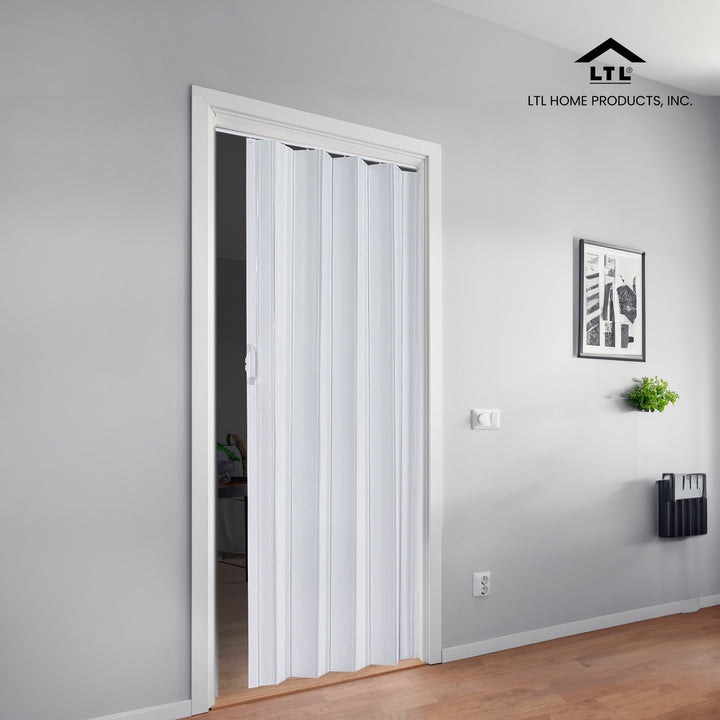 LTL Home Products Via 36"x80" Vinyl PVC Hinged Single Folding Door, White (Used)