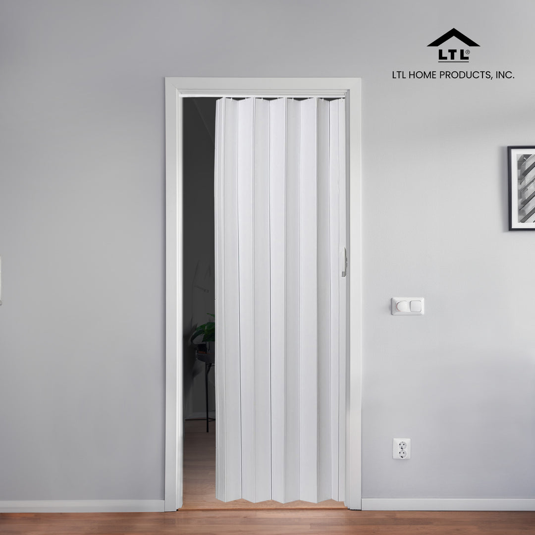 LTL Home Products Via 36"x80" Vinyl PVC Hinged Single Folding Door, White (Used)
