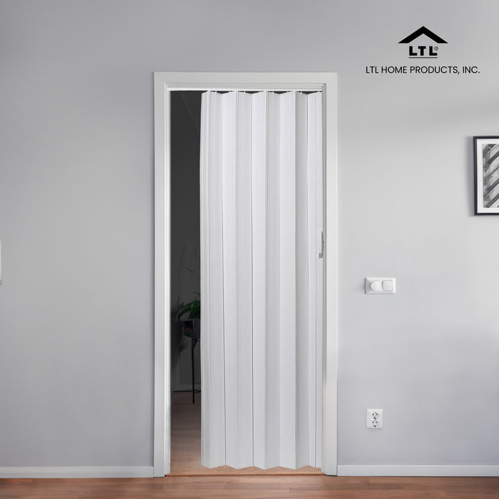 LTL Home Products Via 36"x80" Vinyl PVC Hinged Single Folding Door, White (Used)