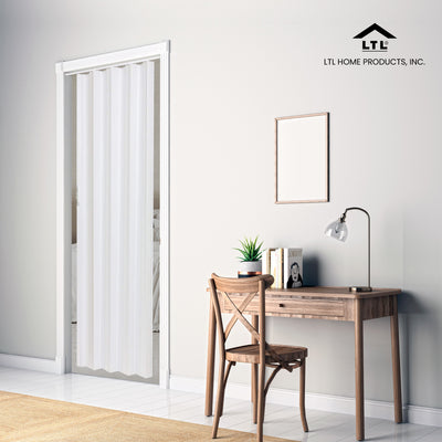 LTL Home Products Via 36" x 80" Vinyl Hinged Single Folding Door, White Mist - VMInnovations