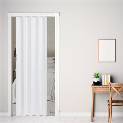 LTL Home Products Via 36" x 80" Vinyl Hinged Single Folding Door, White Mist - VMInnovations