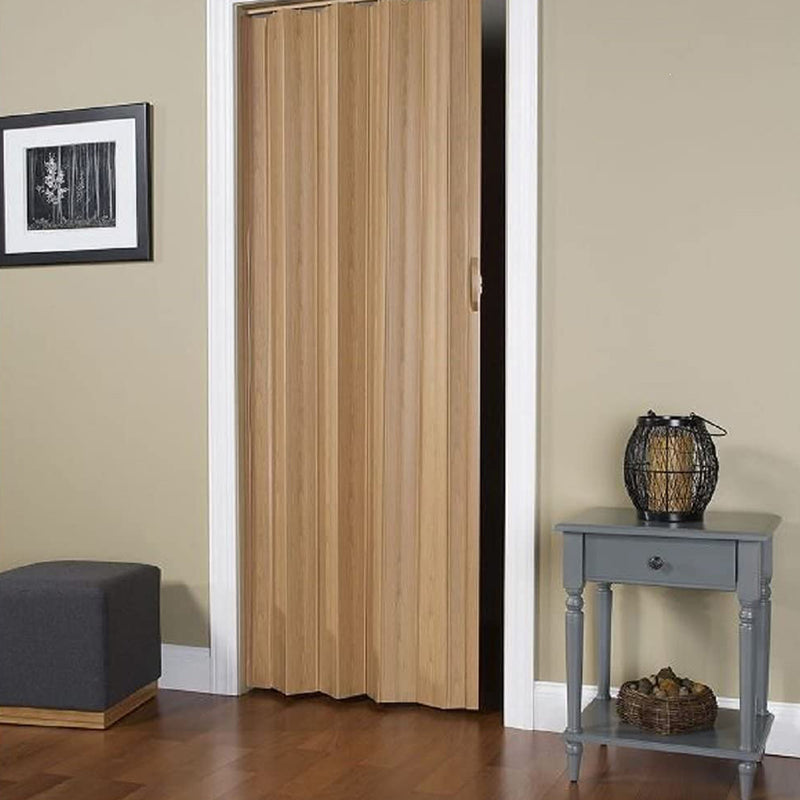 LTL Home Products Via 36" x 80" Vinyl Hinged Single Folding Door,Oak Brown(Used)