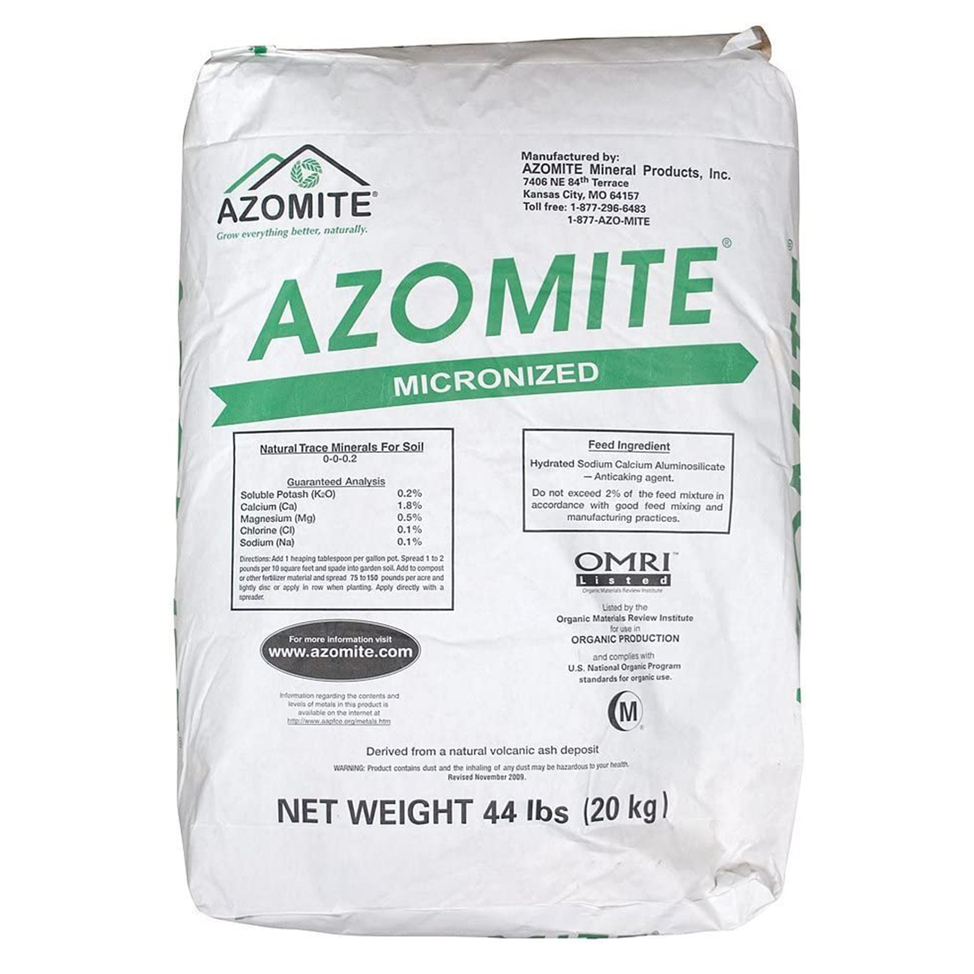 Azomite 44 lbs Micronized Organic Trace Mineral Soil Fertilizer Powder (5 Pack)