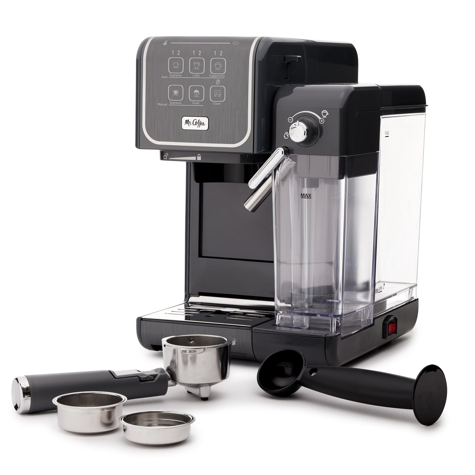 Mr. Coffee CoffeeHouse+ Espresso, Cappuccino, & Latte Maker, Grey (Open Box) - VMInnovations