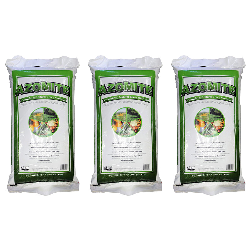 AZOMITE 44 lbs Granulated Trace Mineral Soil Additive Micro Fertilizer, (3 Pack)