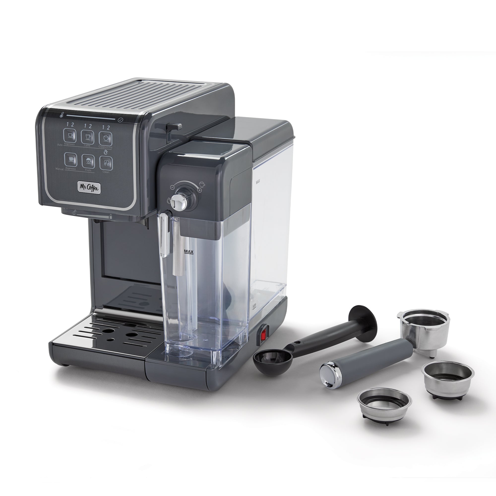 Mr. Coffee CoffeeHouse+ Espresso, Cappuccino, & Latte Maker, Grey (Open Box)