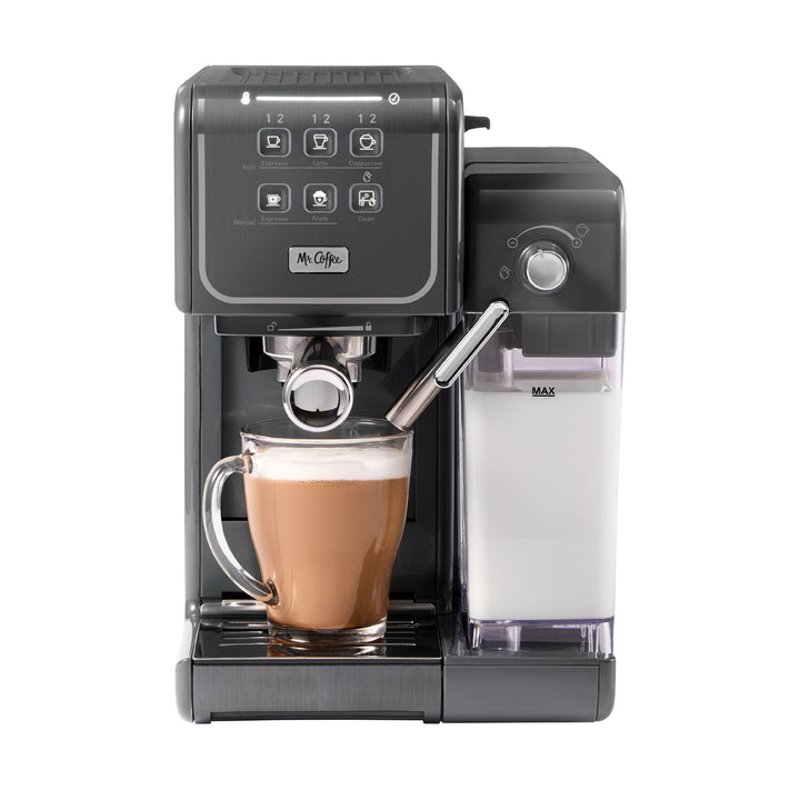 Mr. Coffee One-Touch CoffeeHouse+ Espresso, Cappuccino, and Latte Maker, Grey