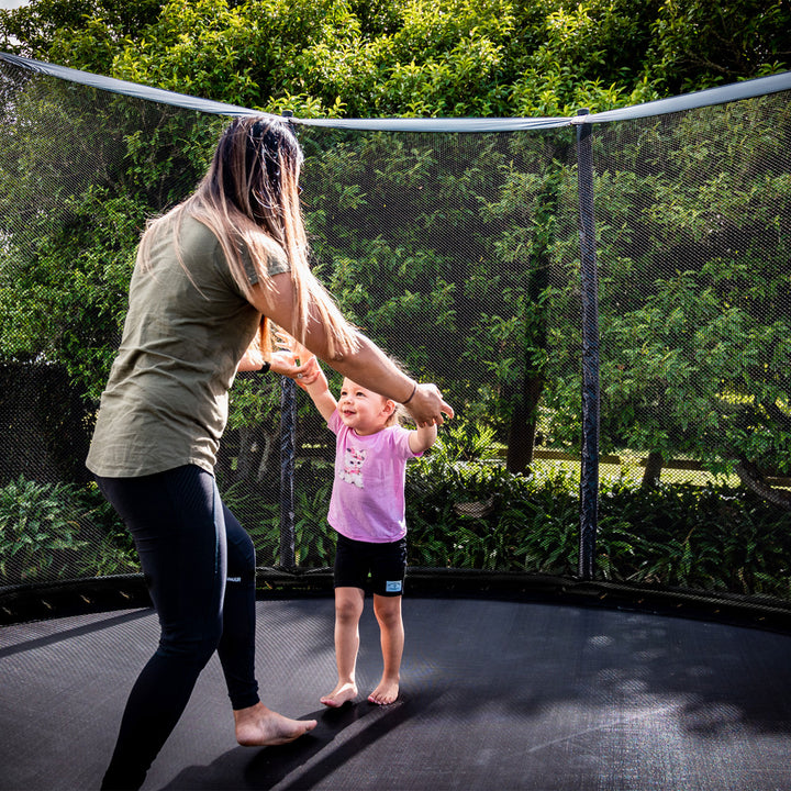 ALLSTAR 12' Trampoline for Kids Outdoor Backyard Play Equipment w/ Net & Ladder