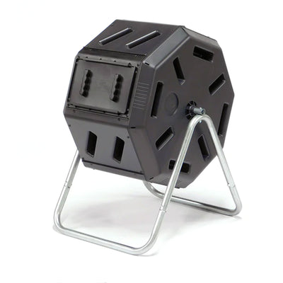 Outdoor 22.5 Gal Tumbling Composter Waste Bin w Aeration Holes, Black (Open Box) - VMInnovations