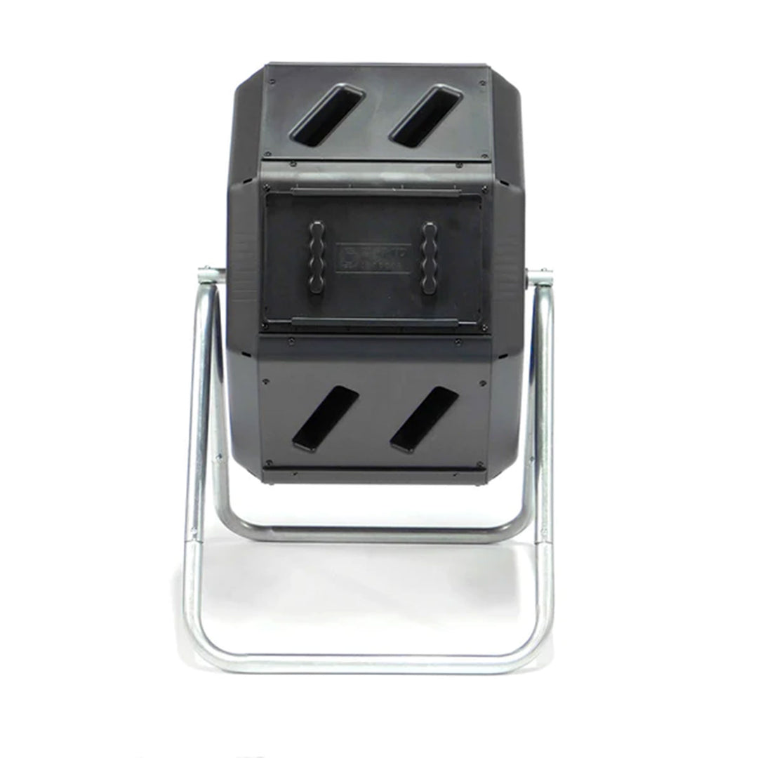 Outdoor 22.5 Gal Tumbling Composter Waste Bin w Aeration Holes, Black (Open Box) - VMInnovations