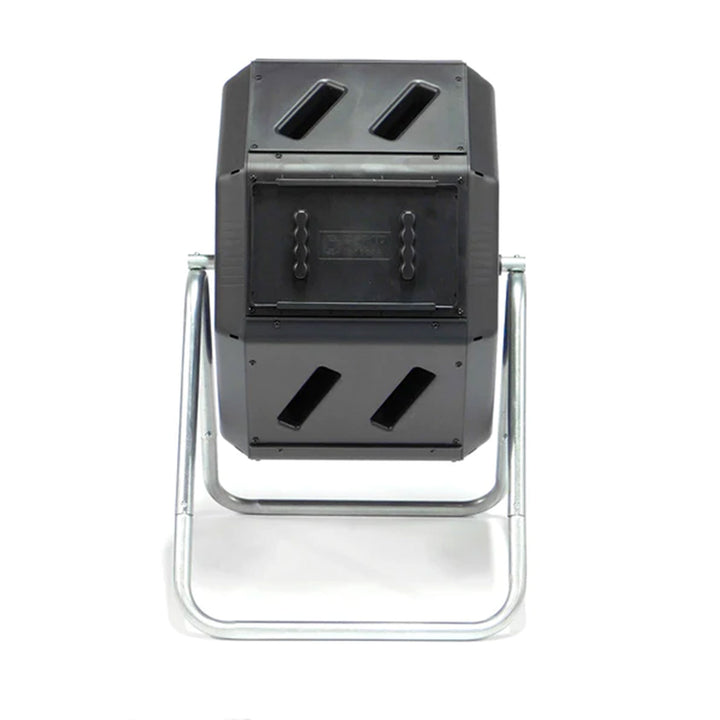 Outdoor 22.5 Gal Tumbling Composter Waste Bin w Aeration Holes, Black (Open Box) - VMInnovations