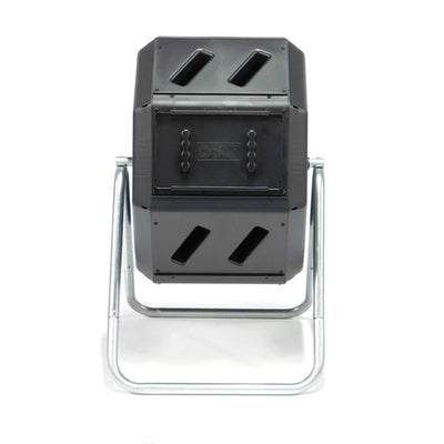 Outdoor 22.5 Gal Tumbling Composter Waste Bin w Aeration Holes, Black (Open Box) - VMInnovations