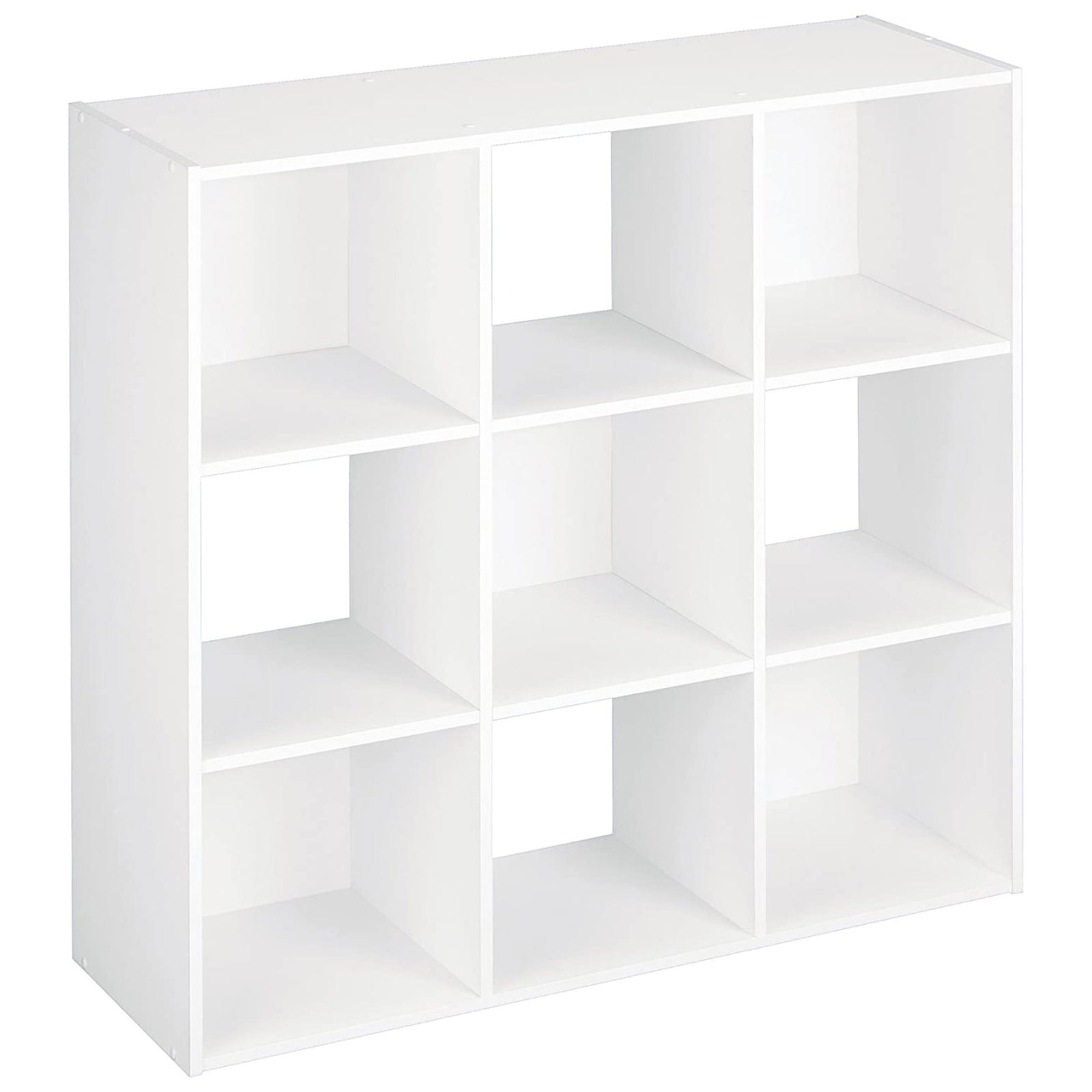 ClosetMaid 9 Cube Wood Stackable Open Bookcase Display Shelf Organizer, White - VMInnovations