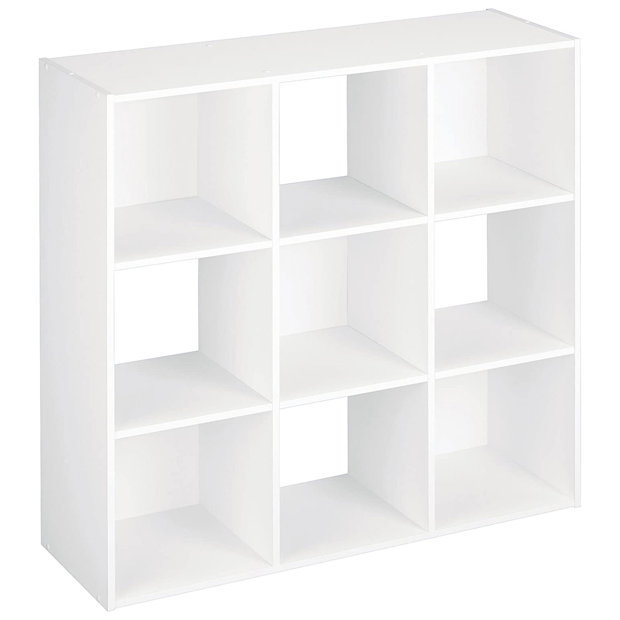 ClosetMaid 9 Cube Wood Stackable Open Bookcase Display Shelf Organizer, White - VMInnovations
