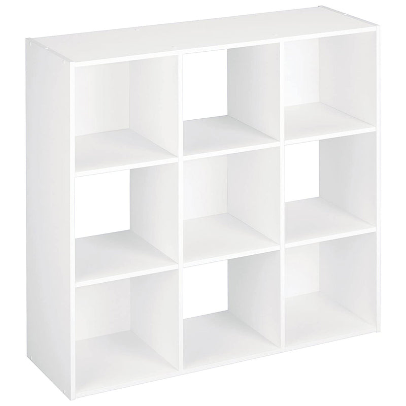 ClosetMaid 9 Cube Wood Stackable Bookcase Shelf Organizer, White(For Parts)